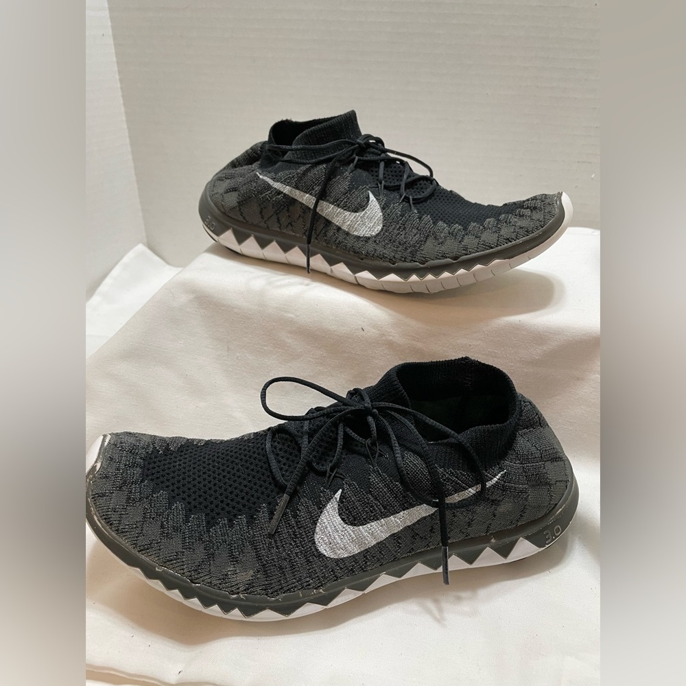 Nike Free 3.0 Flyknit Women's Running Shoes Black Gray 636231-010 Size: 11